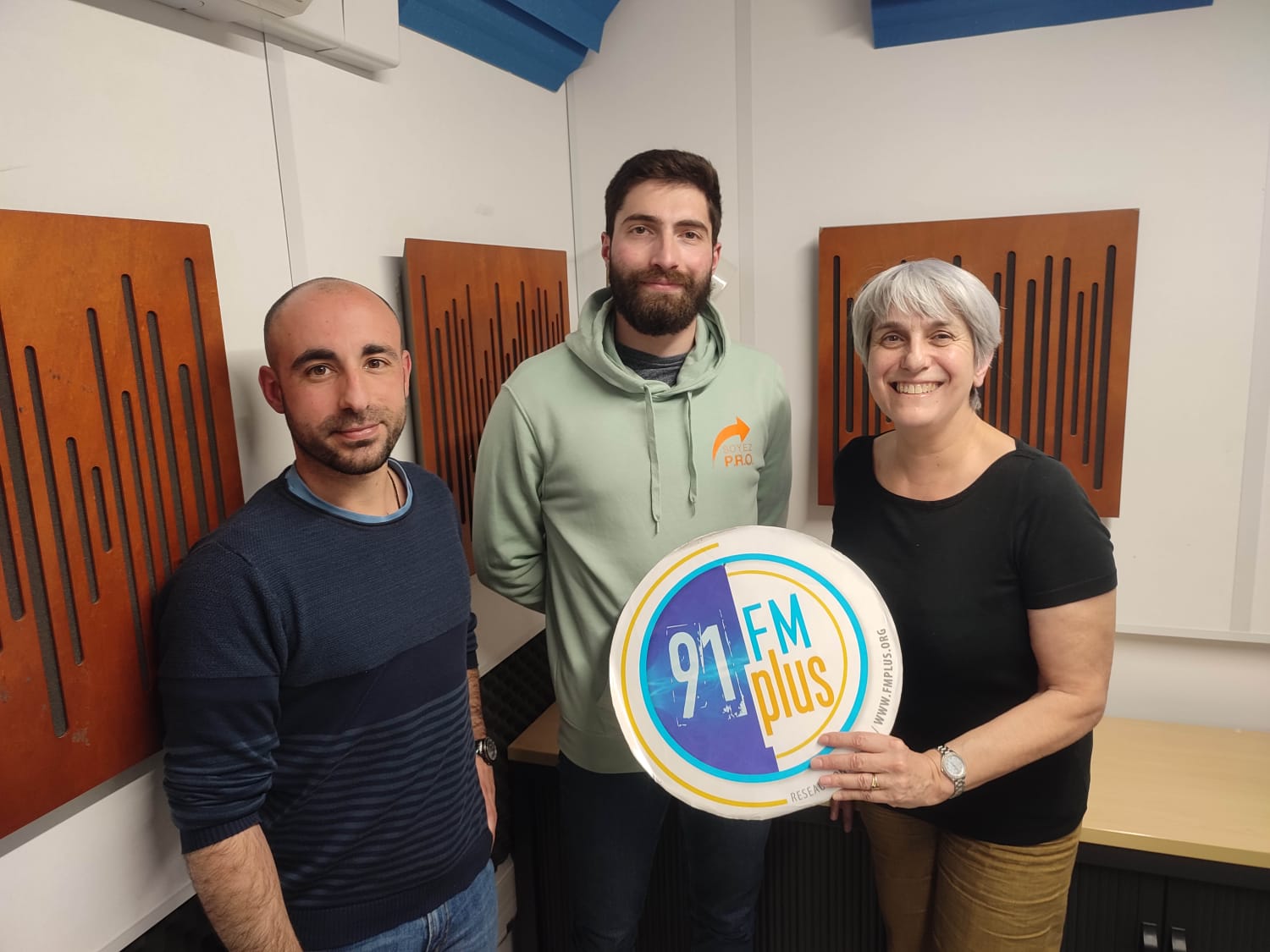 Alexandre Almarcha avec Lucas Bielli et Guylène Dubois pour FM-PLUS.
